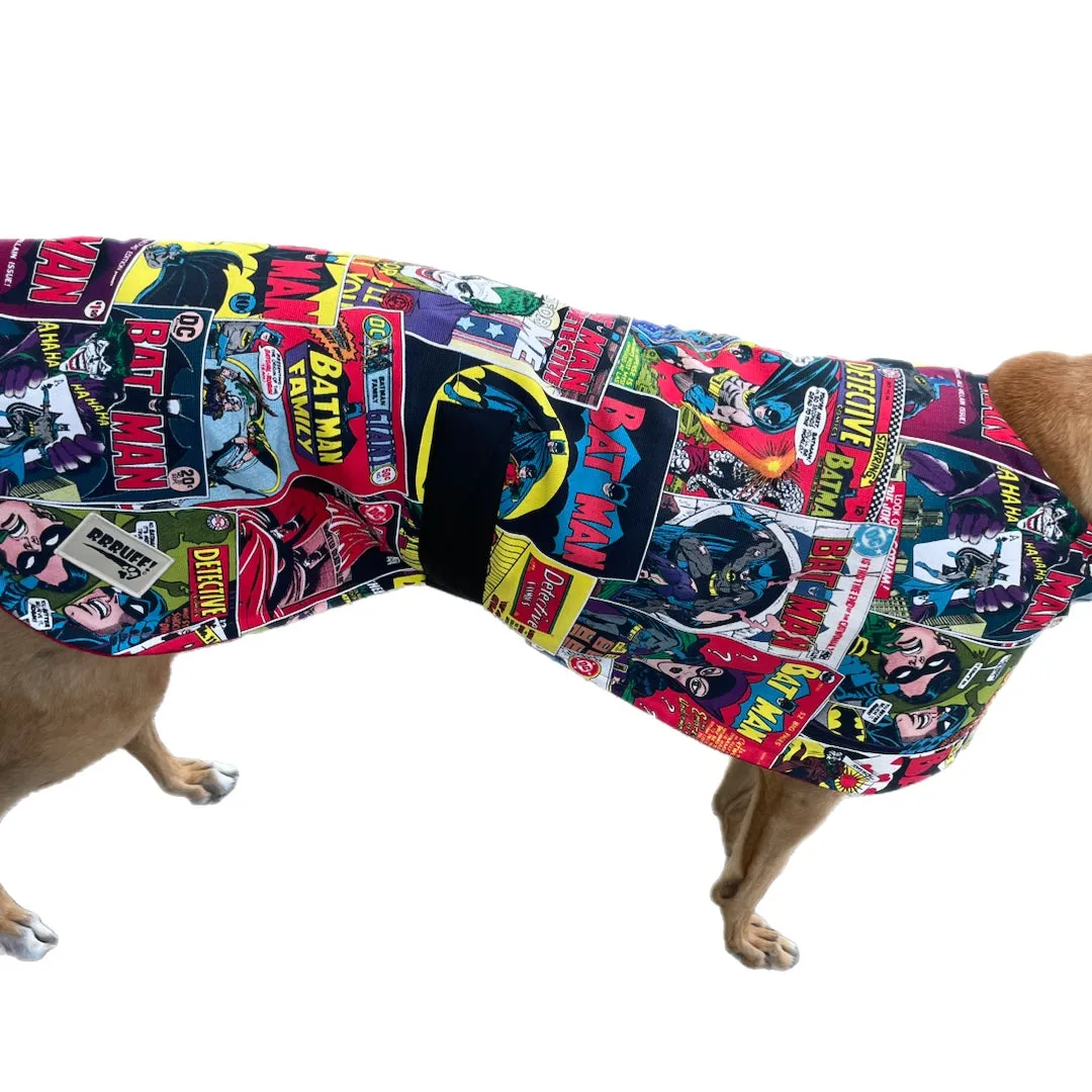 Spring classic style Greyhound coat Batman design in a sturdy cotton & lush fleece washable