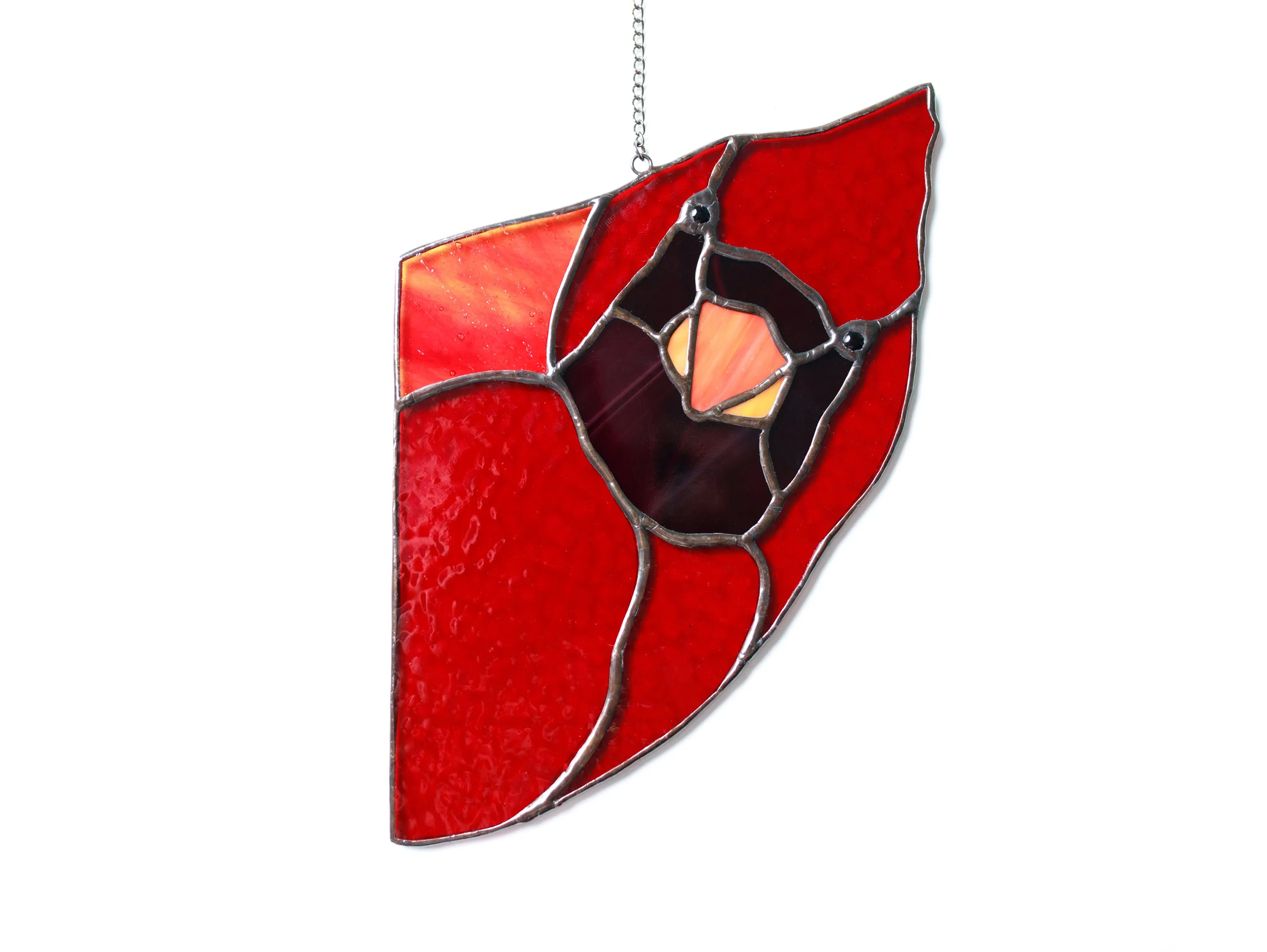 Stained glass Northern Red Cardinal Suncatcher