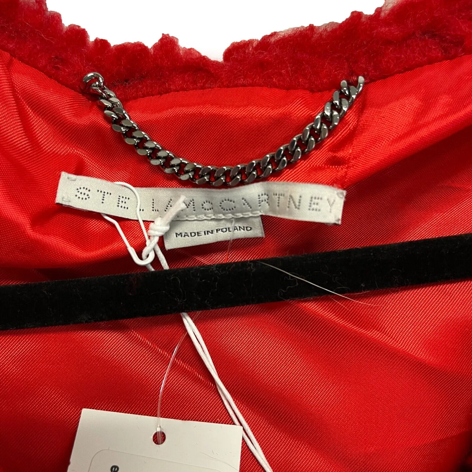 Stella McCartney New with Tags 2022/23 FW Runway Teddy Red Fringe Coat 34 US 0
