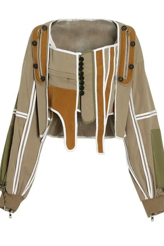 Street style design contrast color jacket
