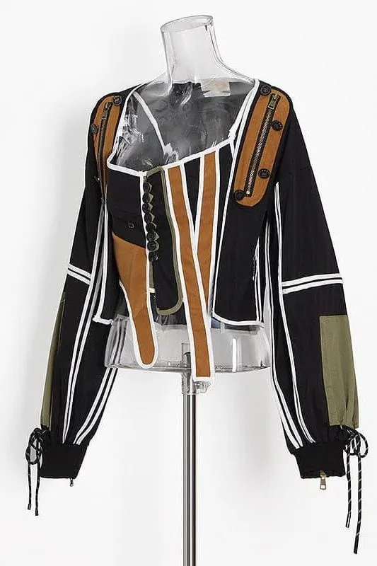 Street style design contrast color jacket