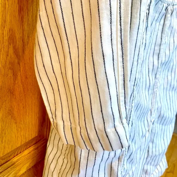 Striped White and Black Trench Coat