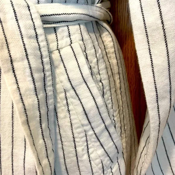 Striped White and Black Trench Coat