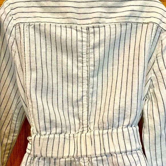 Striped White and Black Trench Coat