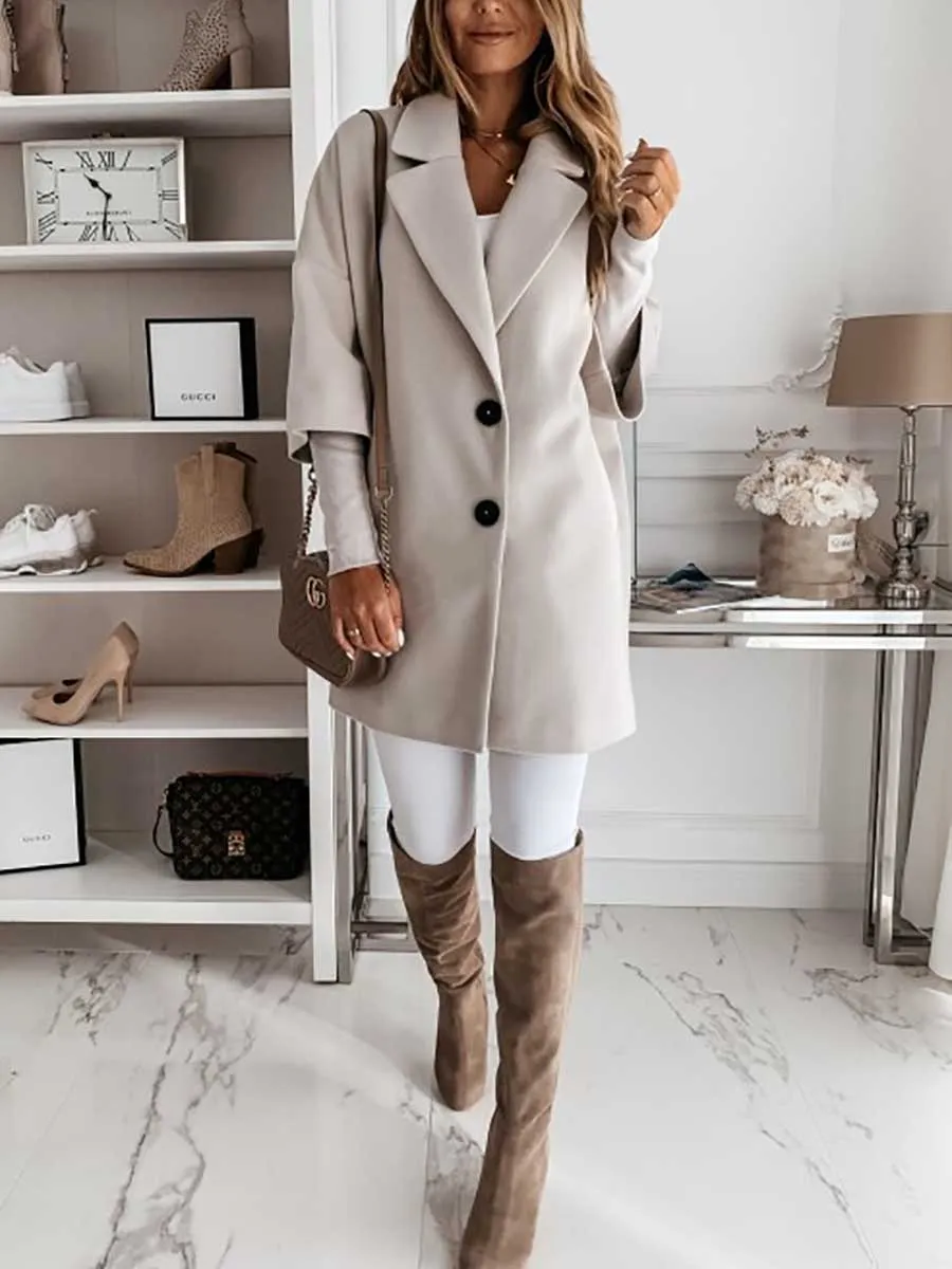 Stunncal Tweed Coat With Seven-quarter Sleeves