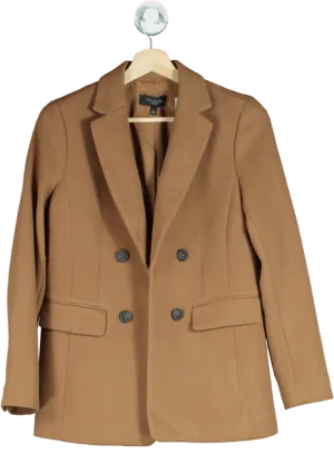 Talbots Camel Double-Breasted Blazer 0P UK 4
