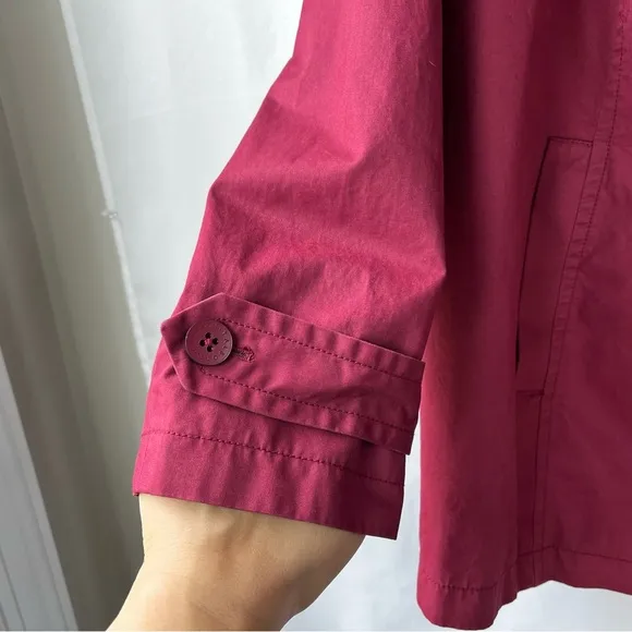 Talbots Red Trench Coat Classic Style