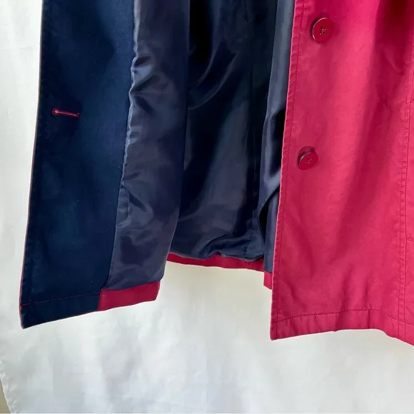 Talbots Red Trench Coat Classic Style