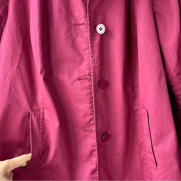 Talbots Red Trench Coat Classic Style
