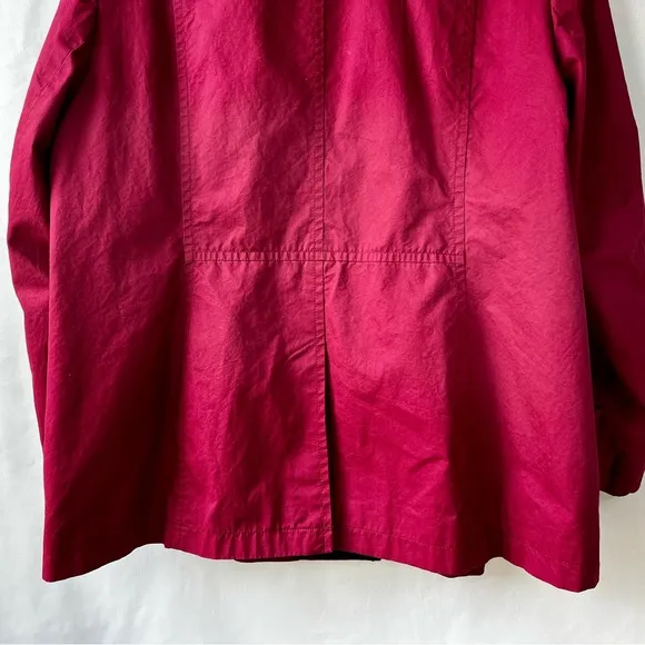Talbots Red Trench Coat Classic Style