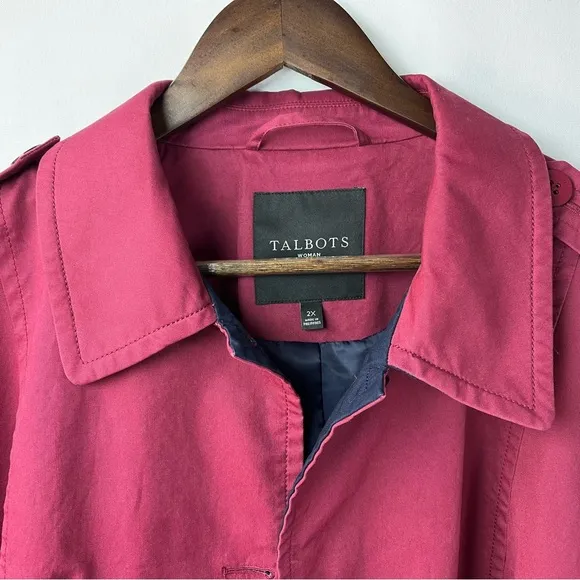 Talbots Red Trench Coat Classic Style