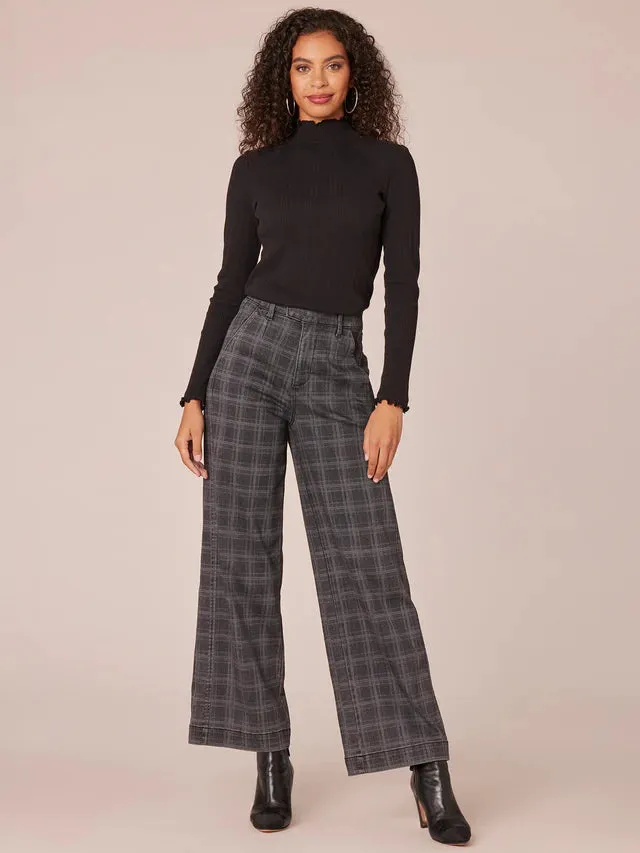 The Kai Mock Neck Lettuce Edge Long Sleeve Top