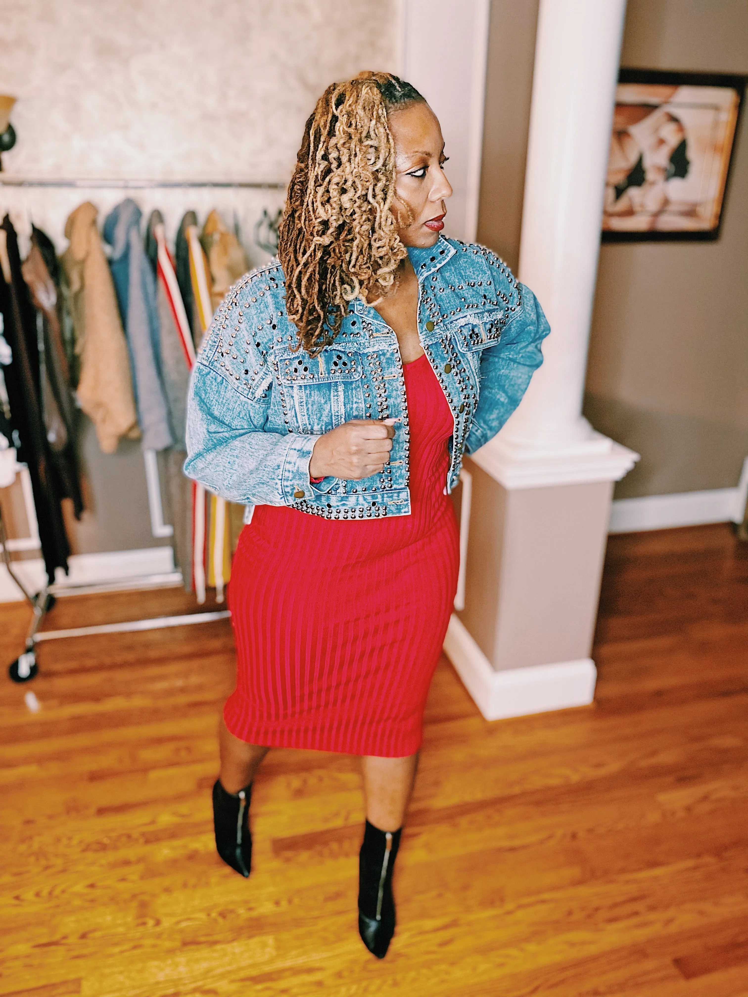 The Oversized Studded Denim Jacket
