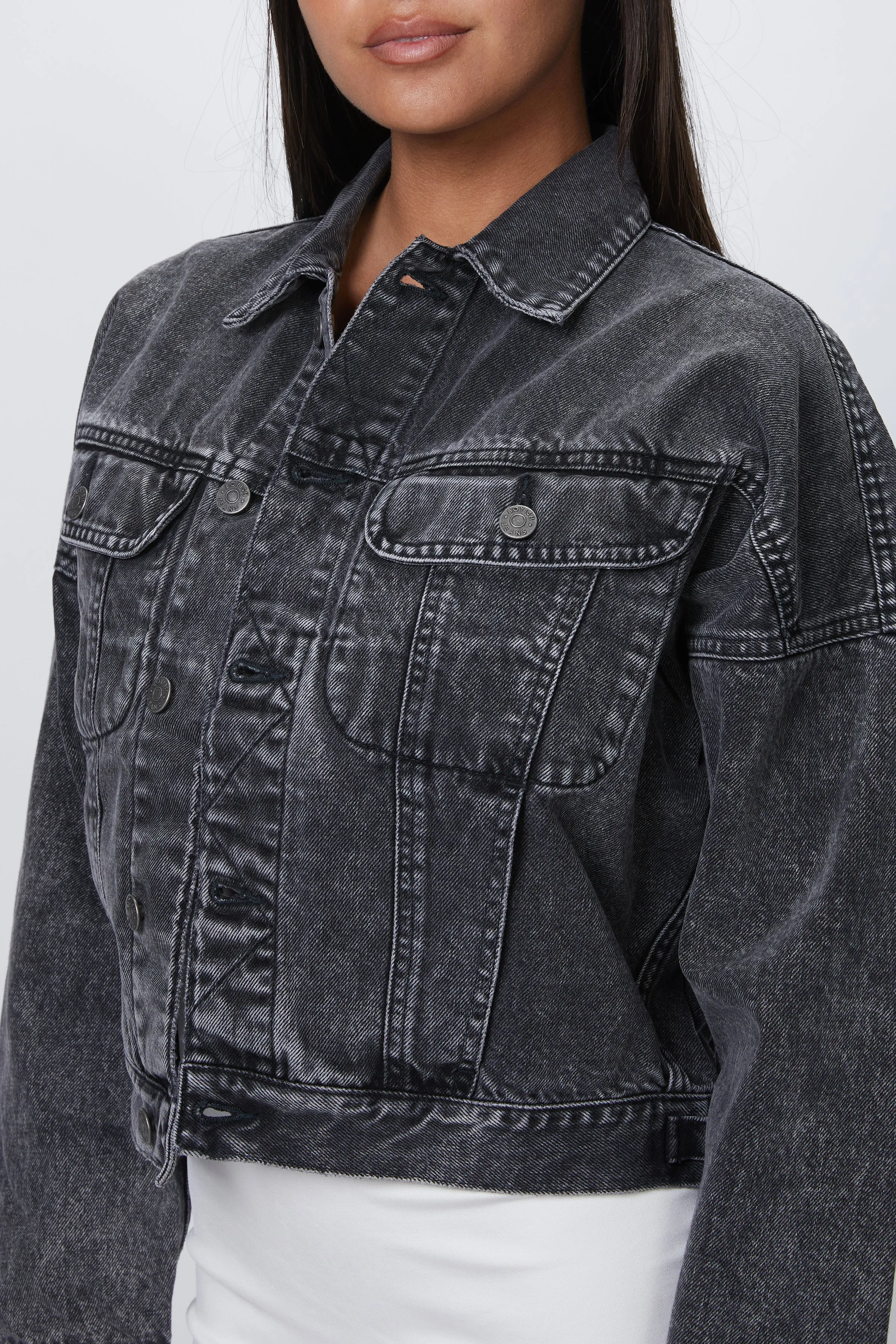 THE RYDER CROPPED ORGANIC DENIM JACKET