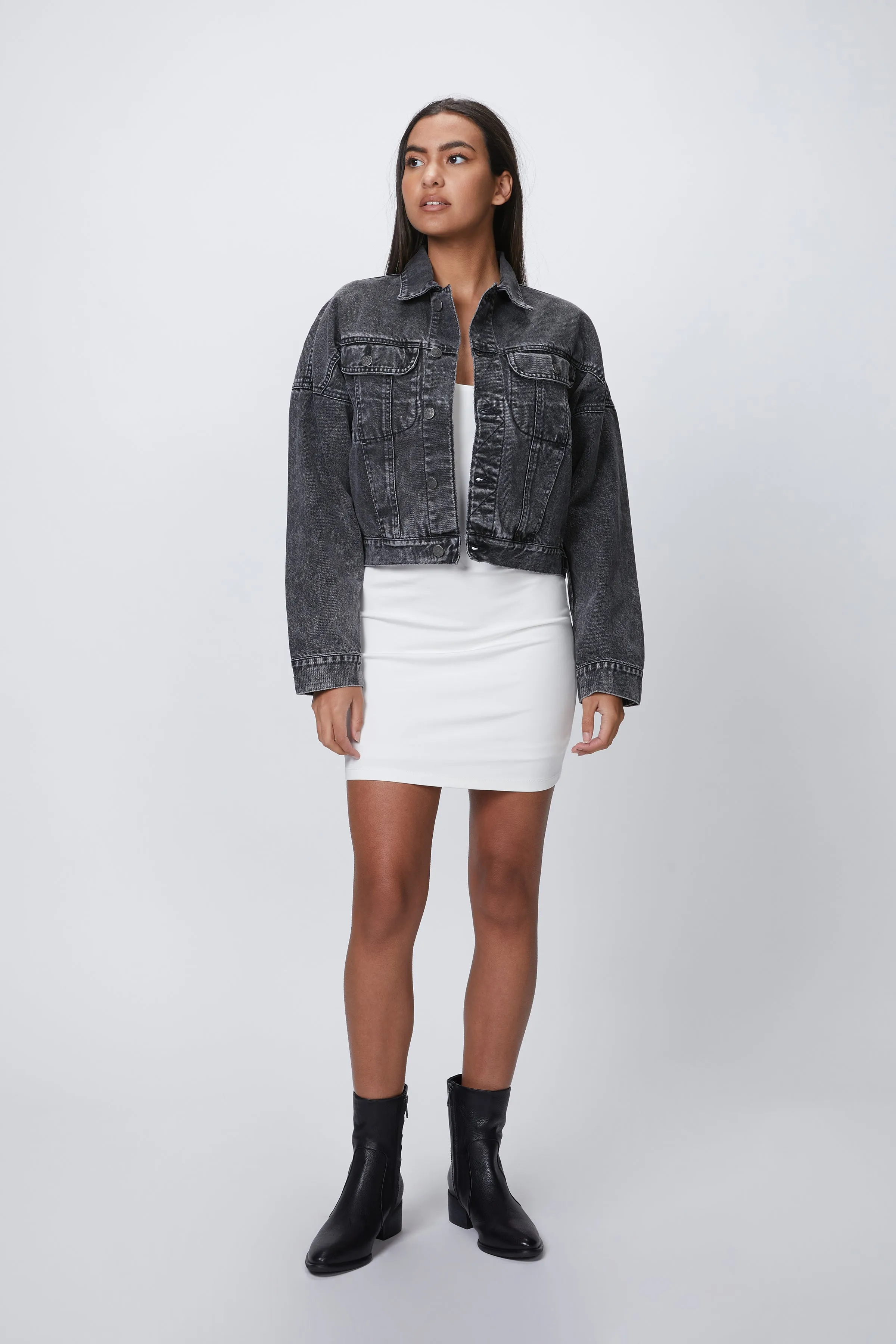 THE RYDER CROPPED ORGANIC DENIM JACKET