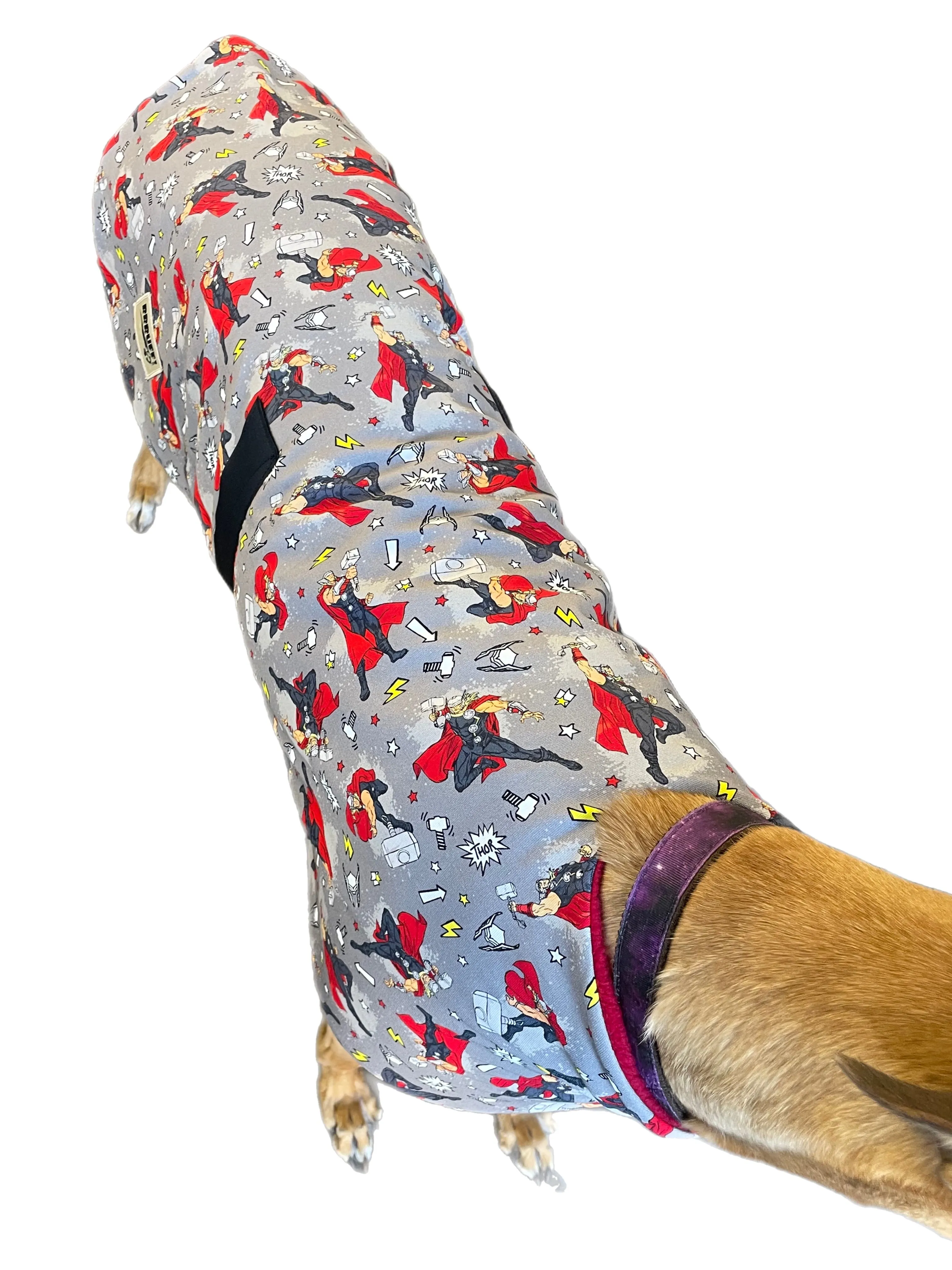 Thor Spring classic style Greyhound coat design in a sturdy cotton & lush fleece washable clearance