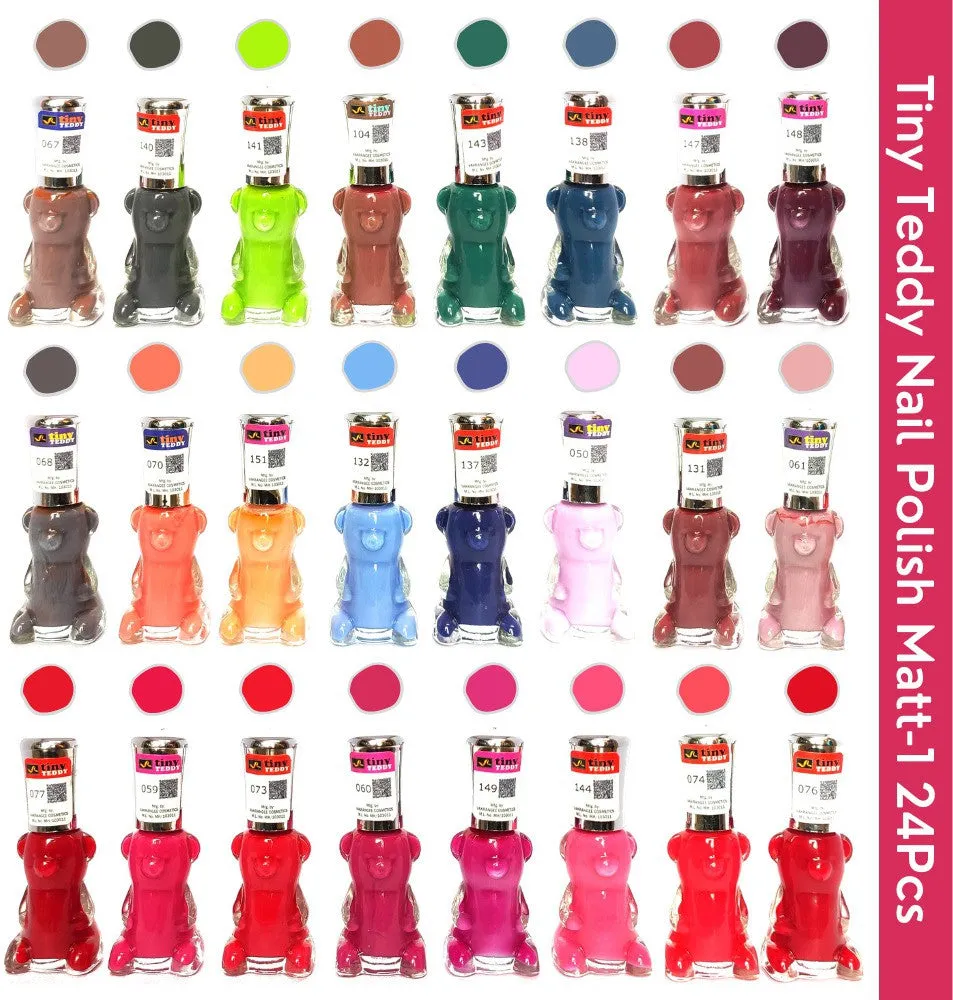 Tiny Teddy Matt- 1 Nail Polish (Pack of 24, 6ML Each)