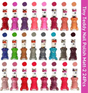 Tiny Teddy Matt- 2 Nail Polish (Pack of 24, 6ML Each)