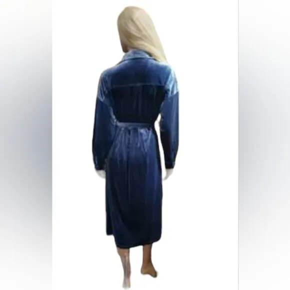 Toby Heart Ginger Velvet Love Indie Trench Coat Sz S Blue Bohemian  BRAND NEW