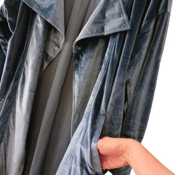 Toby Heart Ginger Velvet Love Indie Trench Coat Sz S Blue Bohemian  BRAND NEW