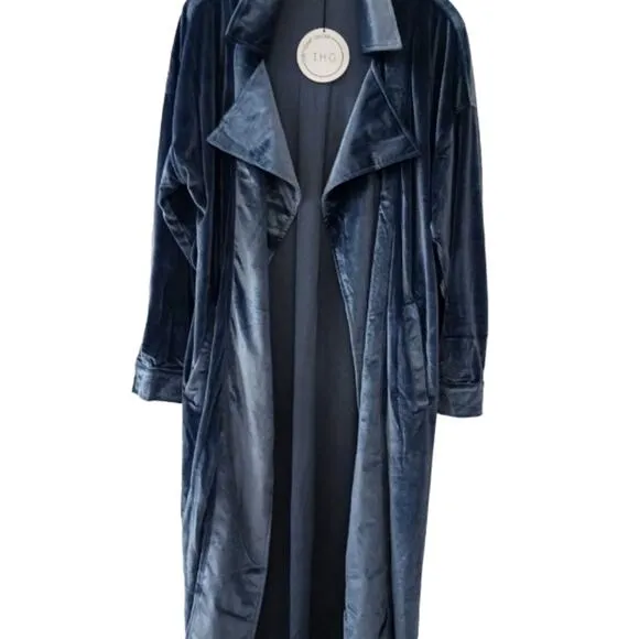 Toby Heart Ginger Velvet Love Indie Trench Coat Sz S Blue Bohemian  BRAND NEW