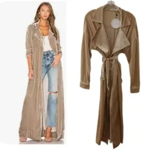 Toby Heart Ginger Velvet Love Indie Trench Sz M Beige GLAM Valentine Romantic