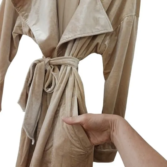 Toby Heart Ginger Velvet Love Indie Trench Sz M Beige GLAM Valentine Romantic