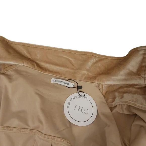 Toby Heart Ginger Velvet Love Indie Trench Sz M Beige GLAM Valentine Romantic