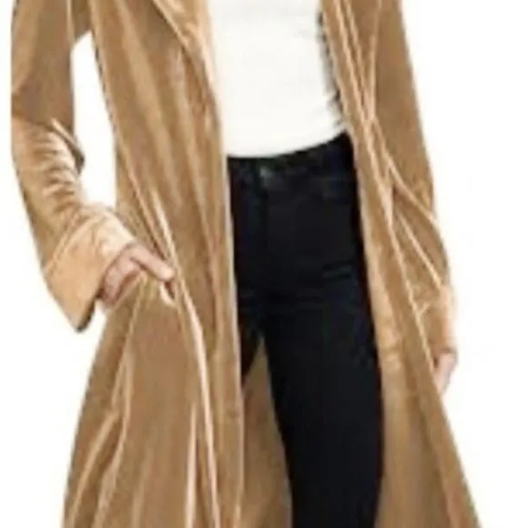 Toby Heart Ginger Velvet Love Indie Trench Sz M Beige GLAM Valentine Romantic