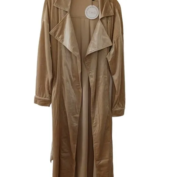 Toby Heart Ginger Velvet Love Indie Trench Sz M Beige GLAM Valentine Romantic