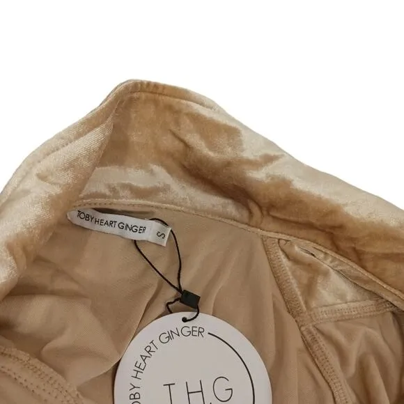 Toby Heart Ginger Velvet Love Indie Trench Sz S Beige GLAM Valentine Romantic