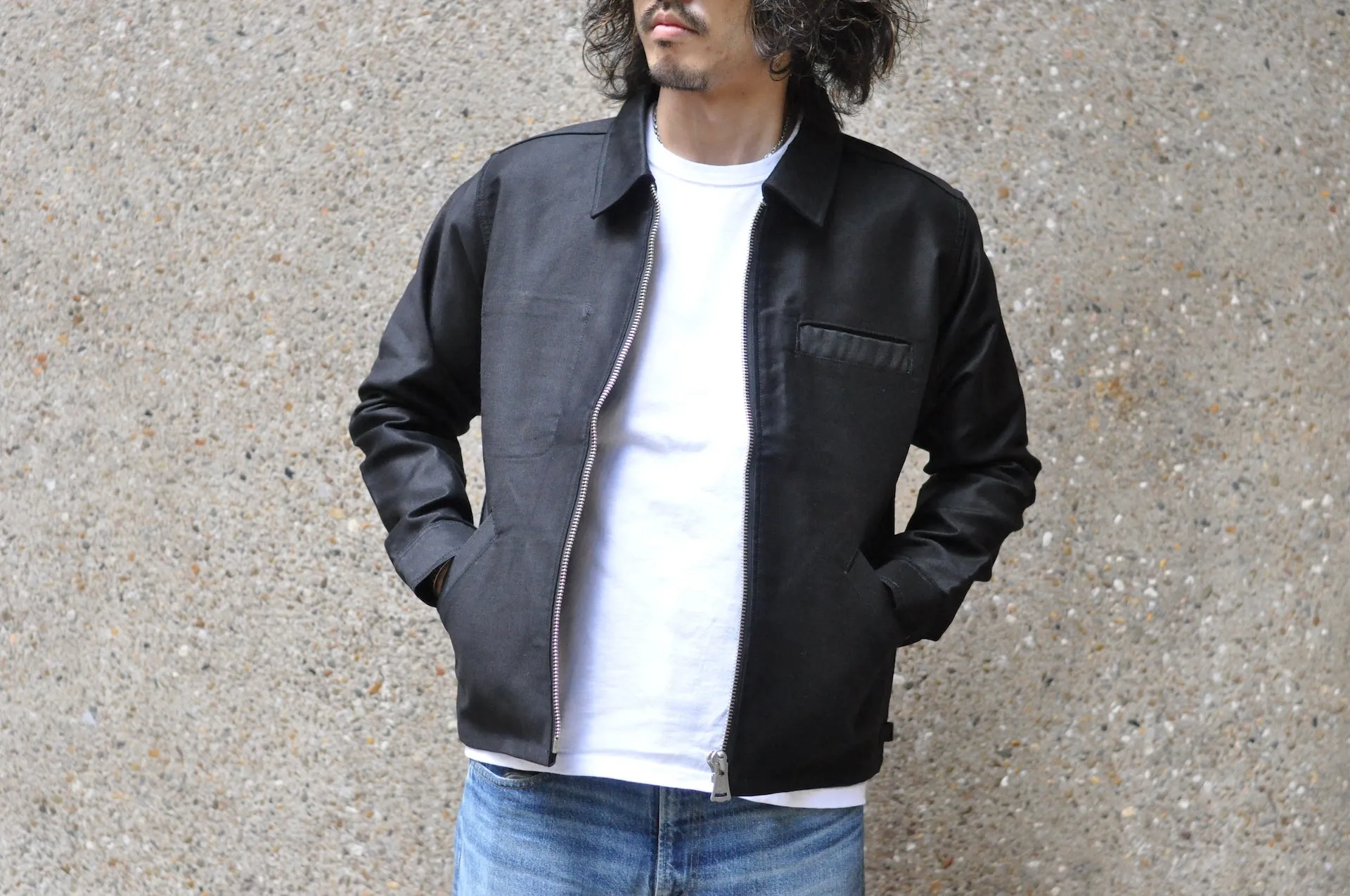 Unique Garment Heavyweight Jungle Cloth 'Utility' Jacket (Black)