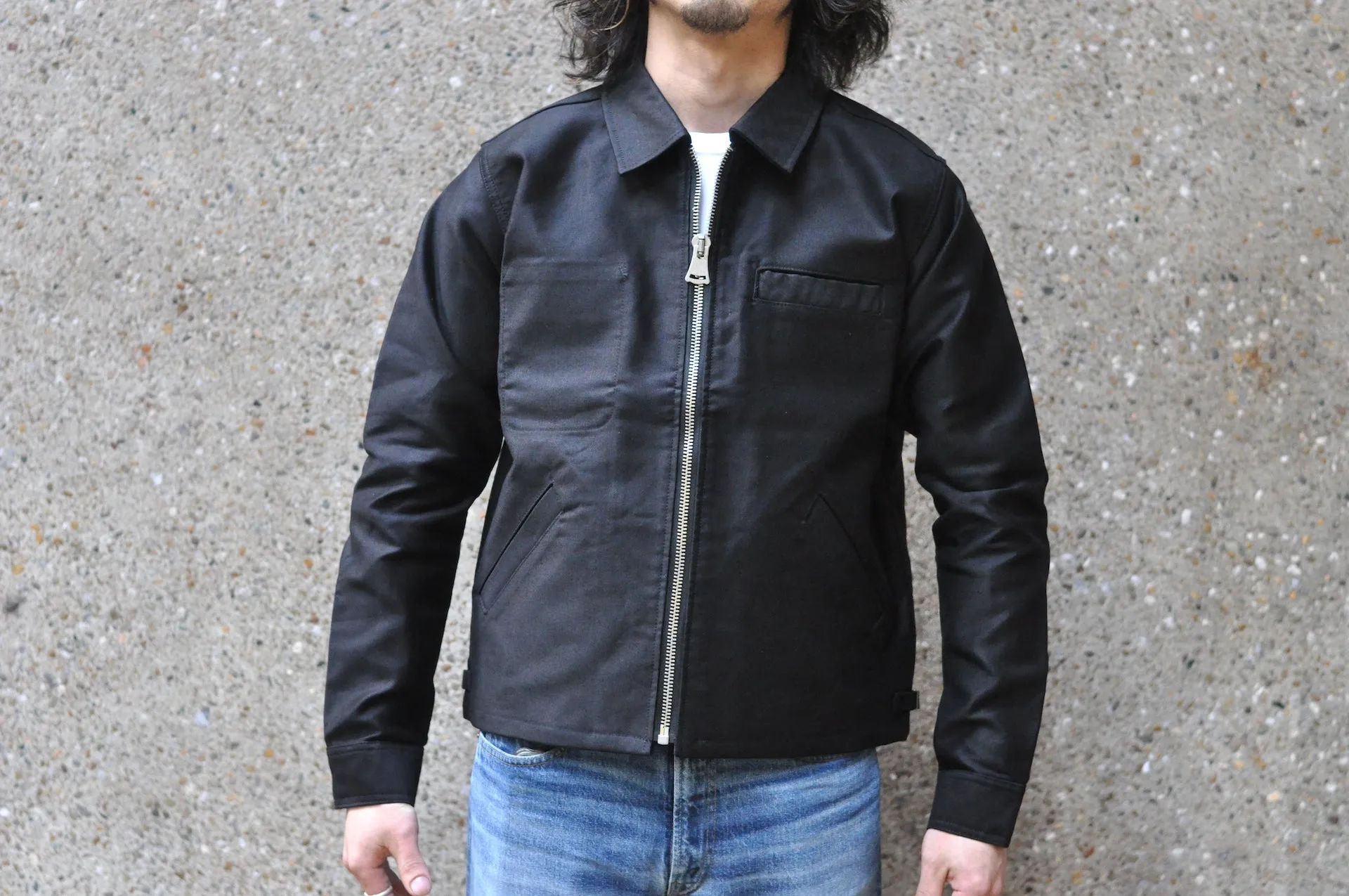 Unique Garment Heavyweight Jungle Cloth 'Utility' Jacket (Black)