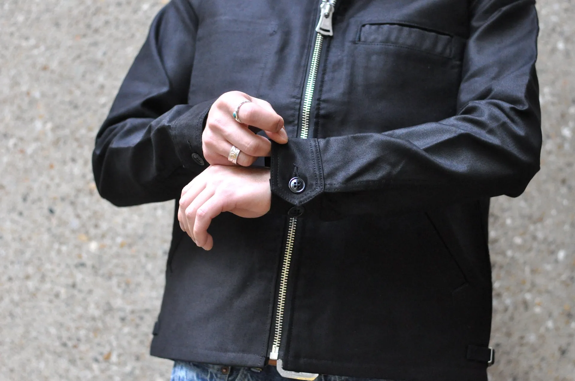 Unique Garment Heavyweight Jungle Cloth 'Utility' Jacket (Black)
