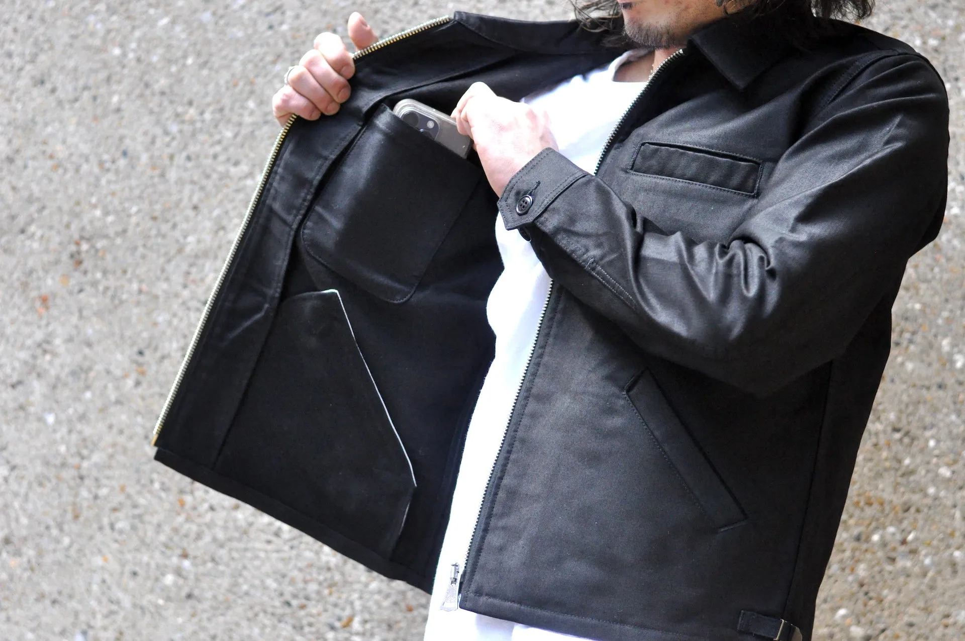 Unique Garment Heavyweight Jungle Cloth 'Utility' Jacket (Black)