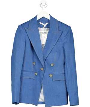 Veronica Beard Blue Naira Dickey Double-breasted Denim Blazer UK XS