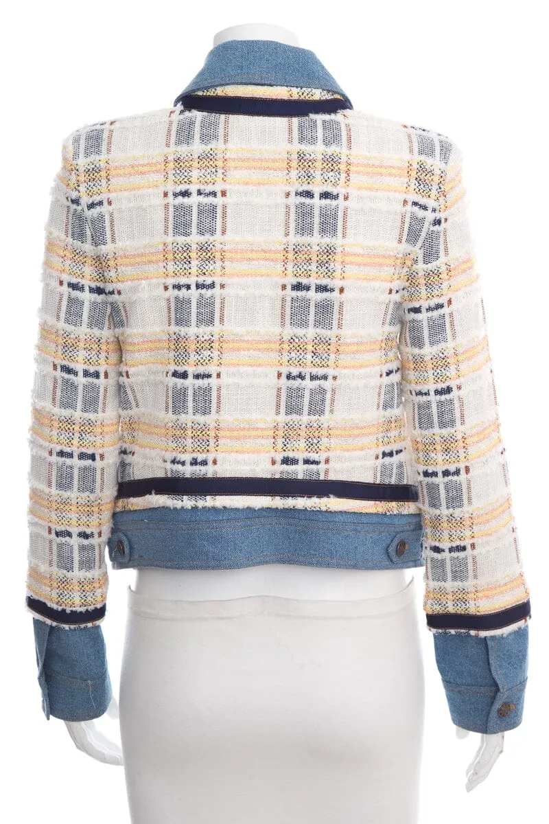 Veronica Beard Multicolor Tweed and Denim Jacket SZ 8