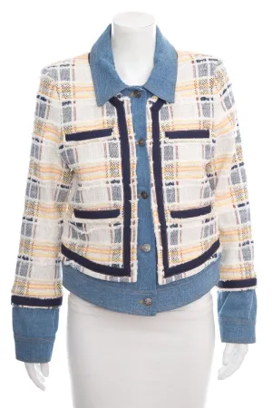 Veronica Beard Multicolor Tweed and Denim Jacket SZ 8