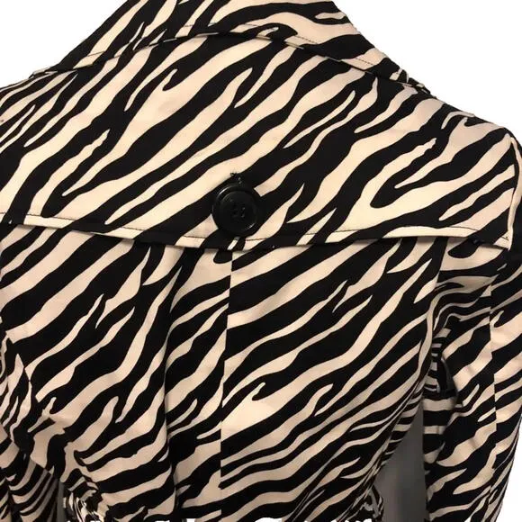 Vertigo Paris Brand Zebra Print Trench Size S Cotton Spamdex
