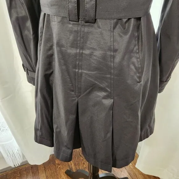 Via Spiga Double Breasted Trench Coat Lined Belted Large Womens Jacket Black