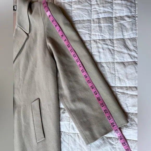 Vintage Alorna 100% Pure Wool Tan Longline Dressy Over Coat Classic - XXXL