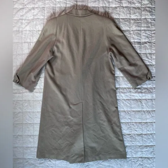 Vintage Alorna 100% Pure Wool Tan Longline Dressy Over Coat Classic - XXXL