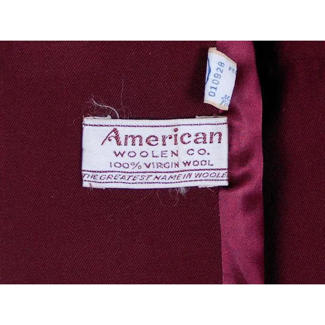 Vintage Ladies Suit Cranberry Wool Gab Super 1940s Small