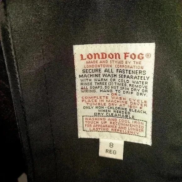 Vintage London Fog Turn Up Collar Trench Coat w/ wool lining Size 8 Regular