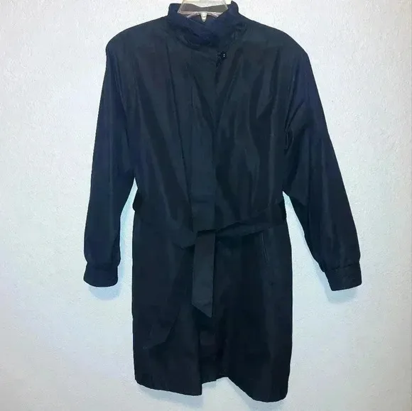 Vintage London Fog Turn Up Collar Trench Coat w/ wool lining Size 8 Regular