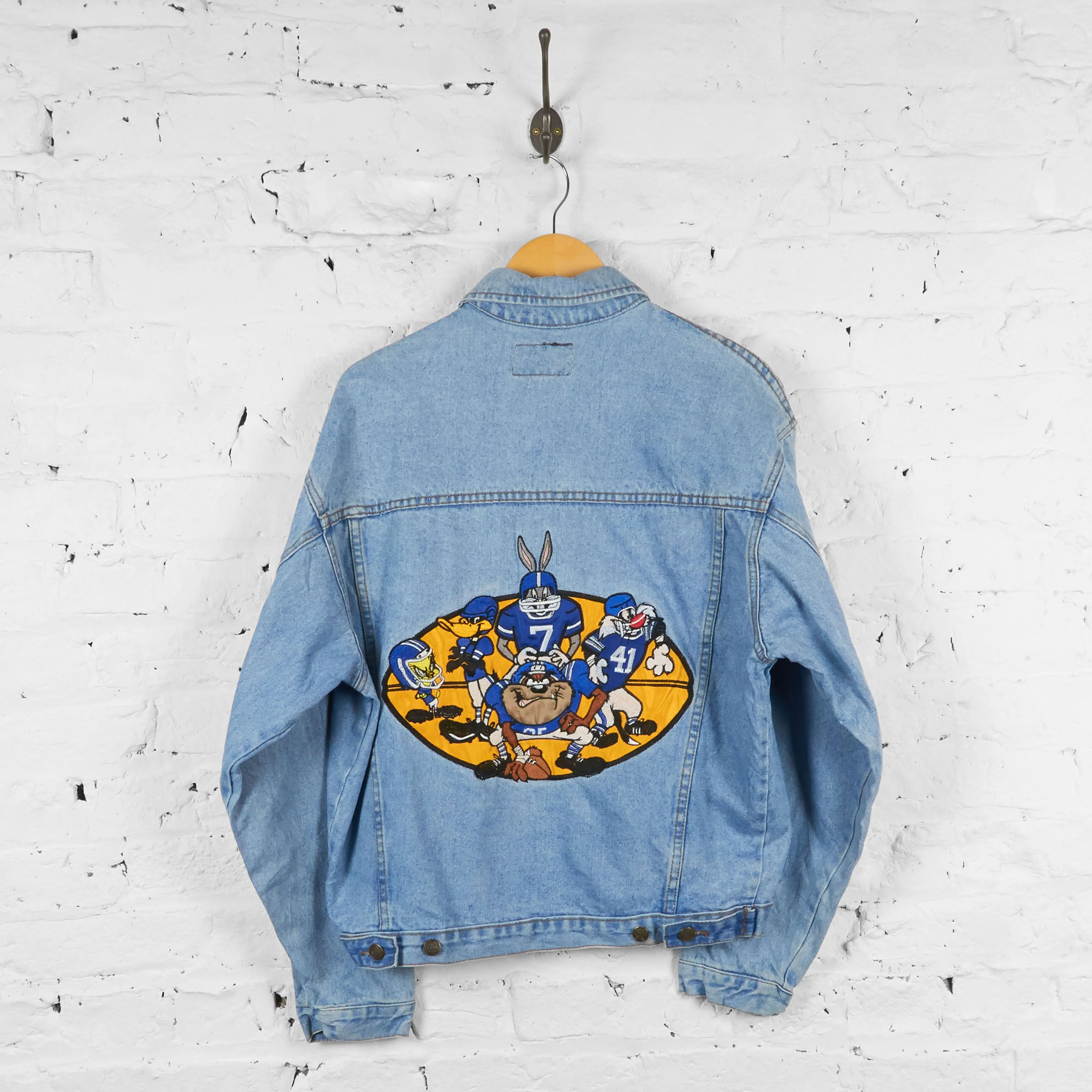 Vintage Looney Tunes NFL Denim Jacket - Blue - M
