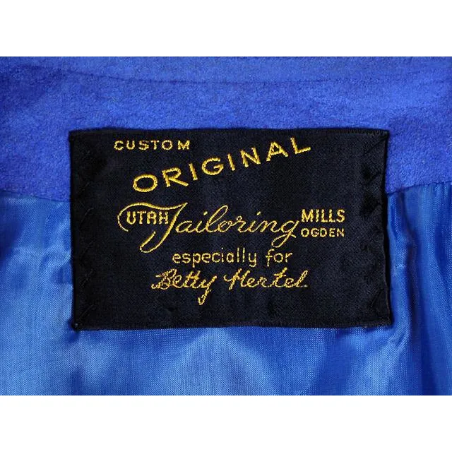 Vintage Ultra Suede Ladies Spring Coat/Dress  Bright Blue 1970s Small