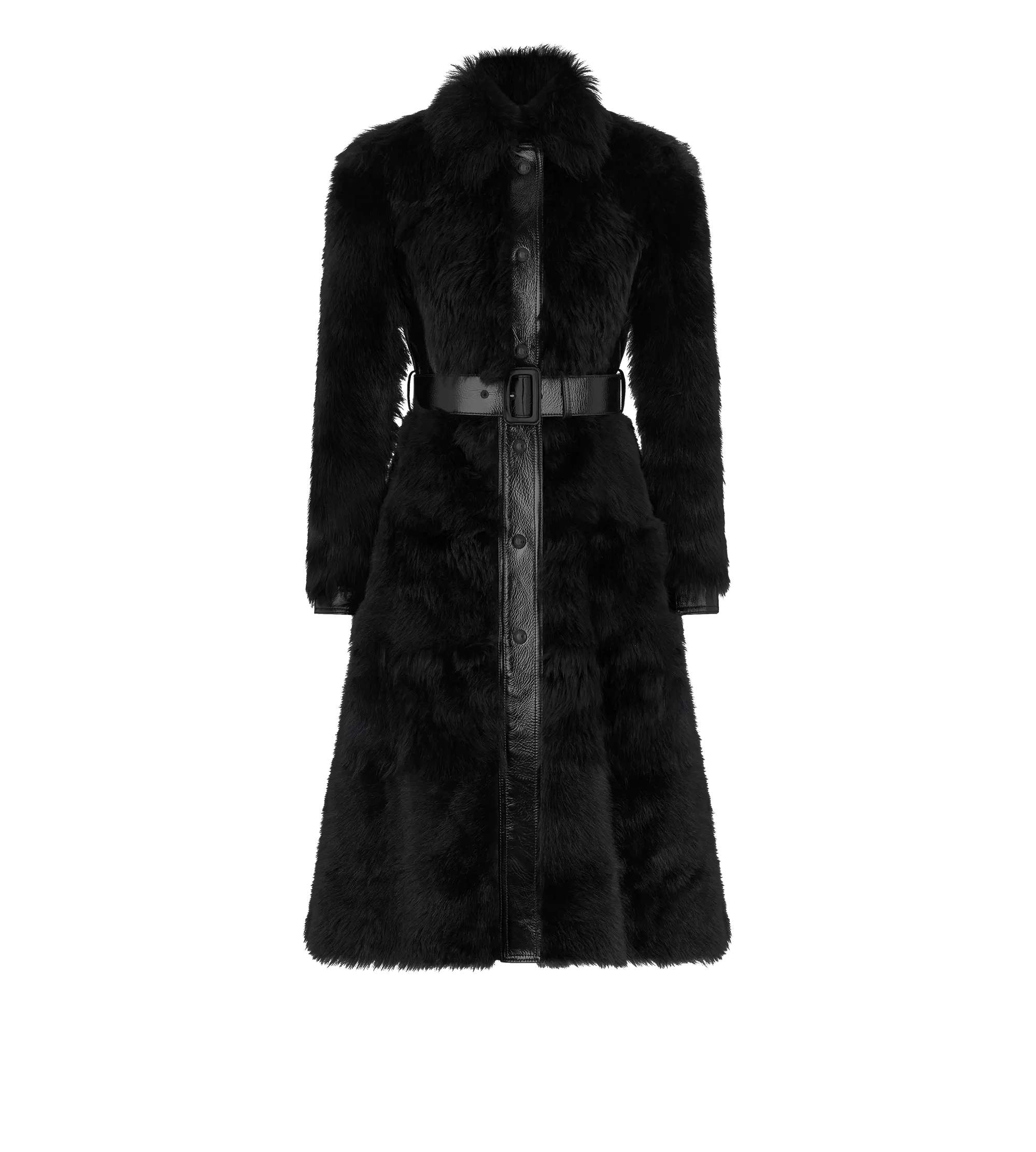 Virgin Wool Felt Military Long Coat