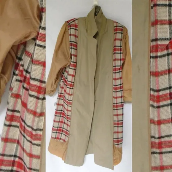 Vtg Classic Khaki Trench Coat with Zip Out Lining