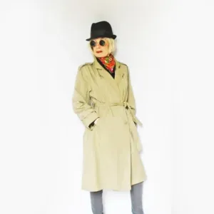 Vtg Classic Khaki Trench Coat with Zip Out Lining